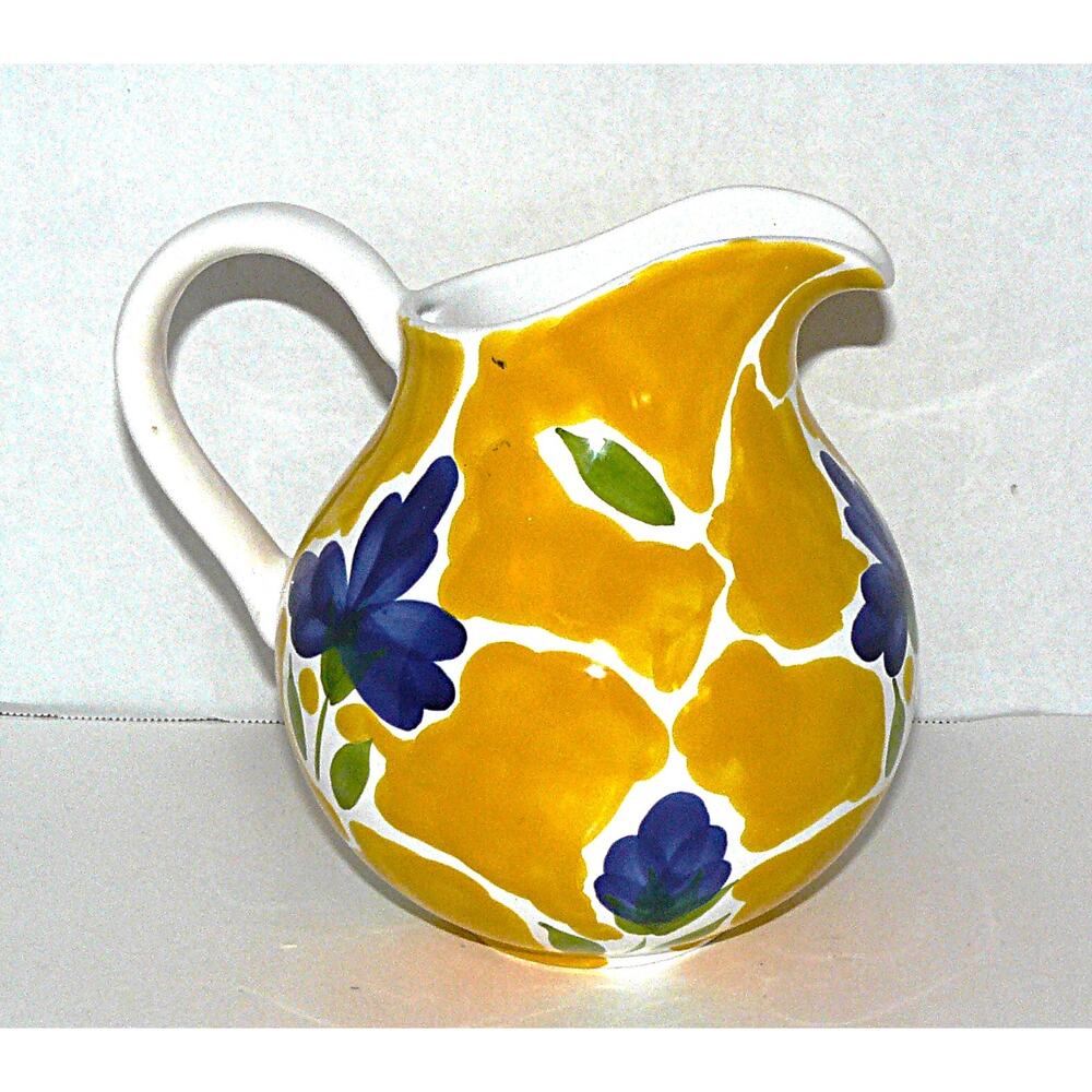 Vintage Dansk St Tropez Portugal Hand-Painted Pitcher Creamer Sugar Bowl w Lid - Picture 4 of 10